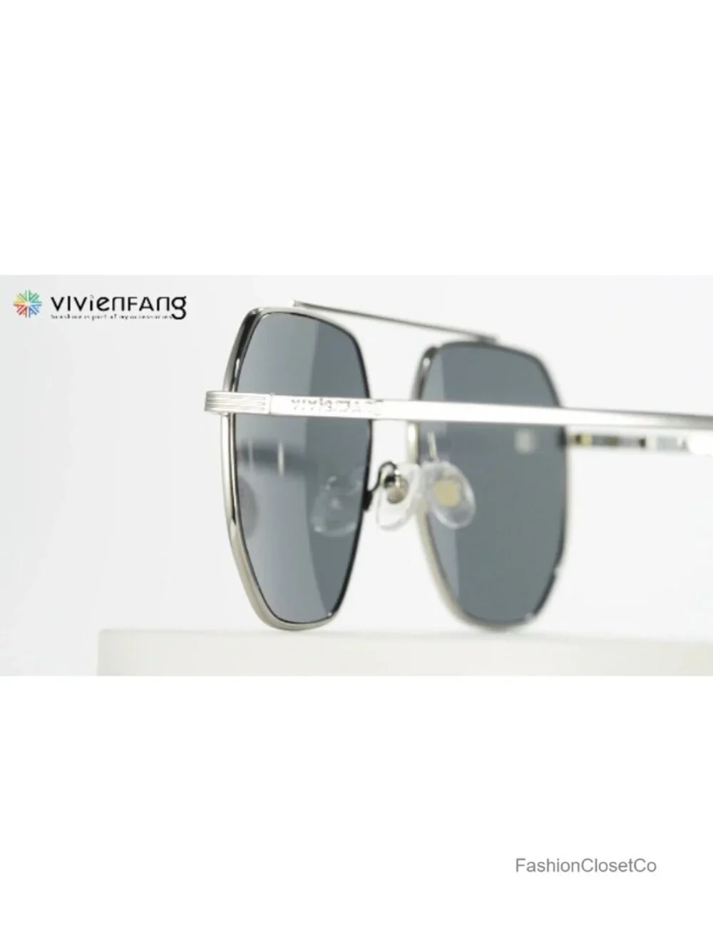 Square Polarized Oversized Aviator Sunglasses Metal Frame UV400 Protection